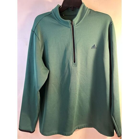 Adidas 1/4 zipper pullover sweatshirt green xl - Picture 2 of 9